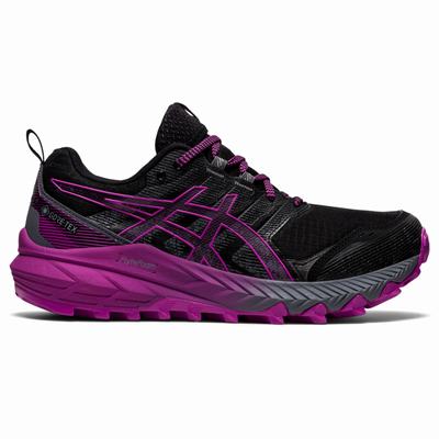 Asics Gel-Trabuco 9 G-TX - Naisten Polkujuoksukengät - Mustat/Violetit